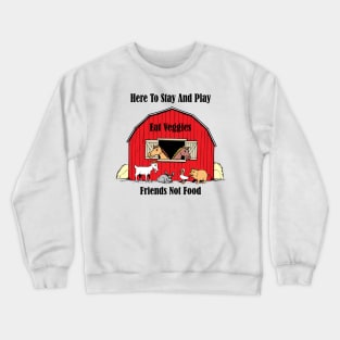 Farm 'Eat Veggies' Animals In The Barn Crewneck Sweatshirt